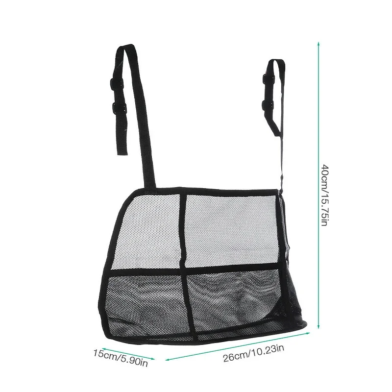 

Car Seat Side Storage Mesh Bag 3 Pocket Handbag Holder Organizer Net Black Polyester Mesh Pouch Auto Interior Accessories