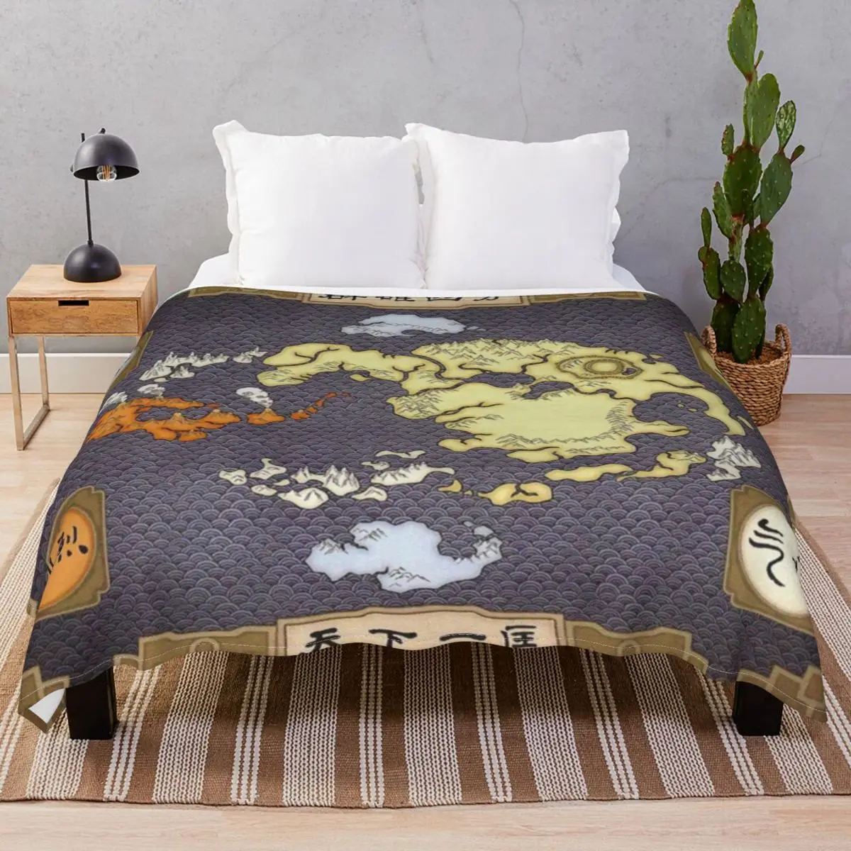 Avatar The Last Airbender Map Blankets Flannel Plush Print Multifunction Throw Blanket for Bed Home Couch Travel Office