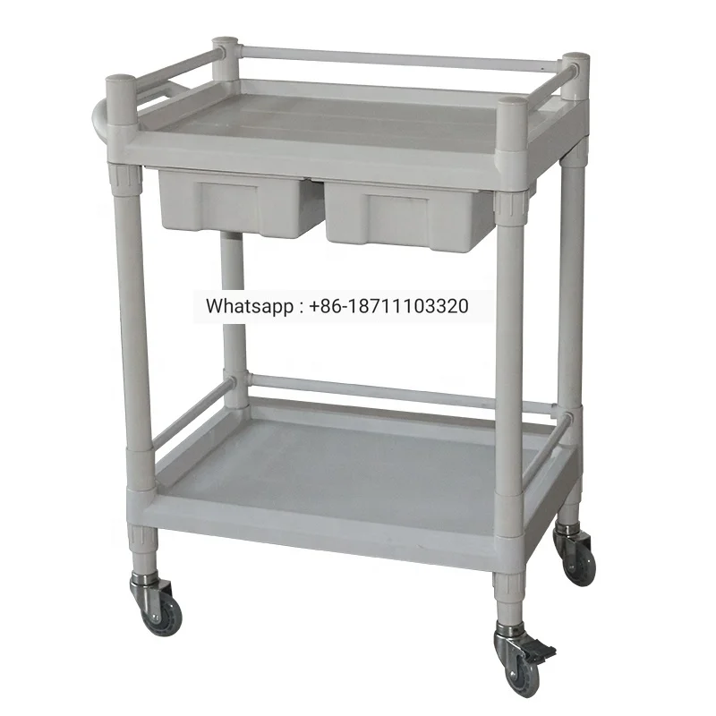 

Hot Sale Multi-functional Hospital Plastic Trolley ABS Medical Injection emergency cart