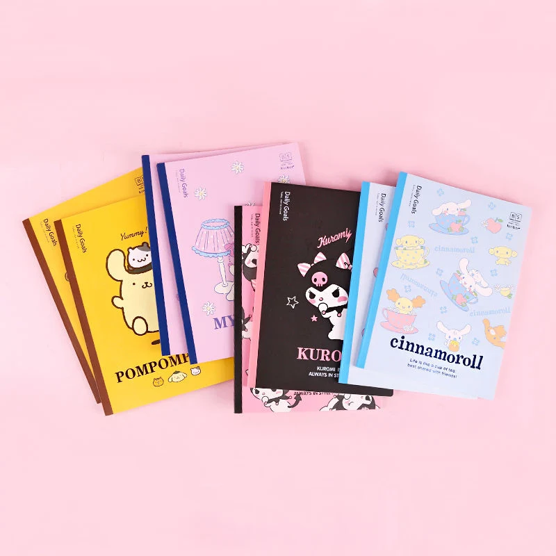 

2 шт. кавайная мелодия Kuromi Cinnamoroll Pompompurin B5 блокнот из мультфильма для студентов симпатичный блокнот Детские Канцелярские подарки