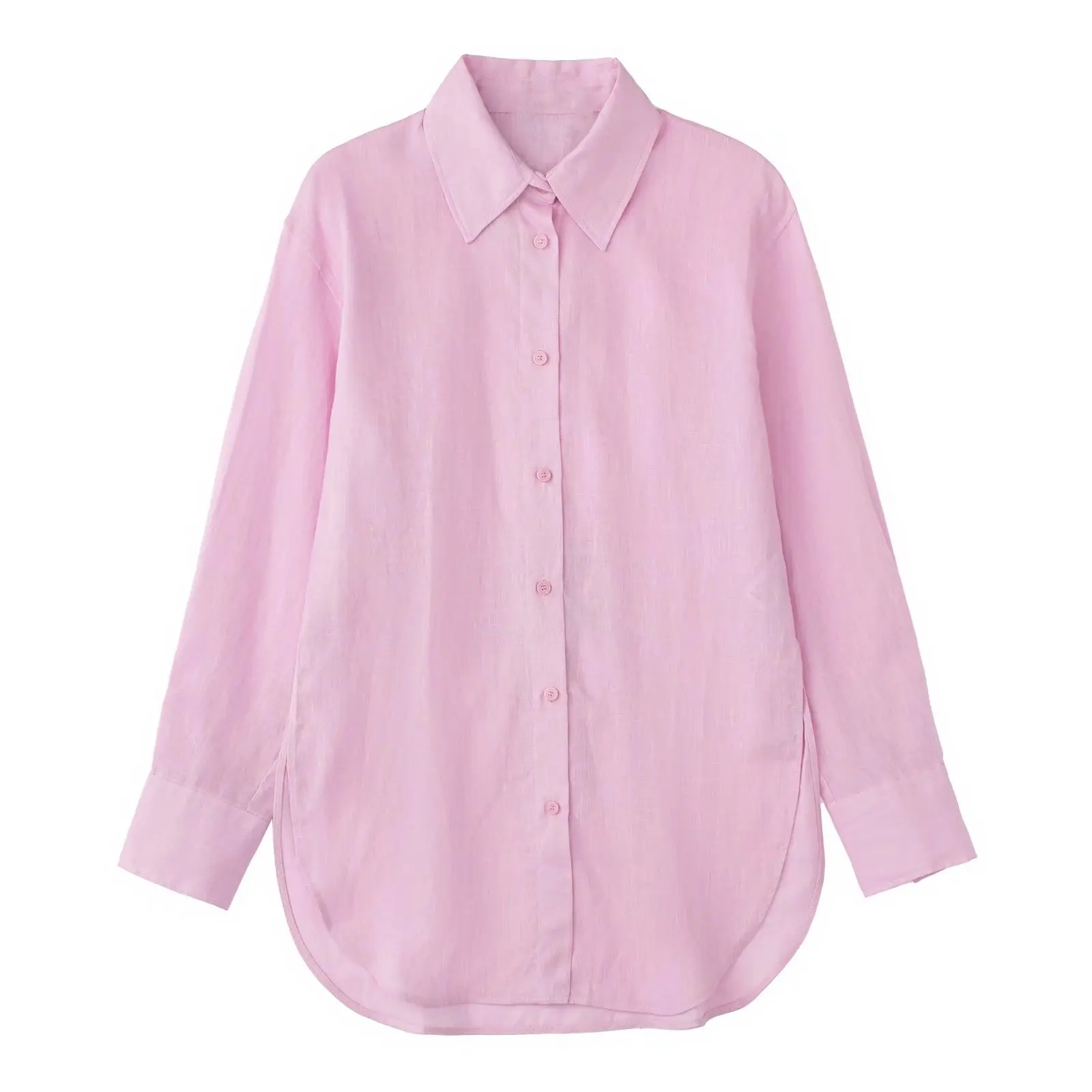 

2022 Women Fashion Linen Loose Shirts Vintage Long Sleeve Button-up Female Blouses Blusas Chic Tops