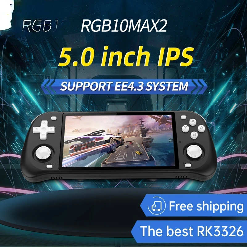 

Powkiddy Max2 Retro Open Source System Rgb10 Max 2 Handheld Gaming Console Rk3326 5.0-Inch Ips Screen 3d Rocker Gift Genuine
