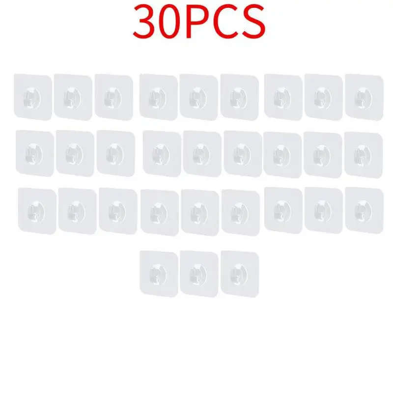 

Прозрачные настенные крючки, вешалка на присоске для тяжелых нагрузок, самоклеящиеся аксессуары для кухни и ванной комнаты, 30 штук