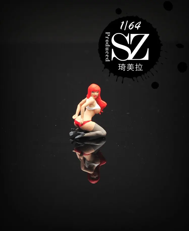 

1:64 Doll Model Spider Hero Girlfriend Series Car Model Scene Doll Ornament Micro Landscape Props Resin Figure