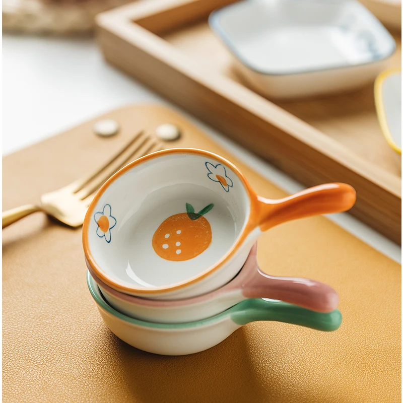 

Creative Cartoon Household Ceramic Condiment Saucer Soy Sauce Dish Sauce Dipping Snack Disc Vinegar Dish Sauce Dish Saucer