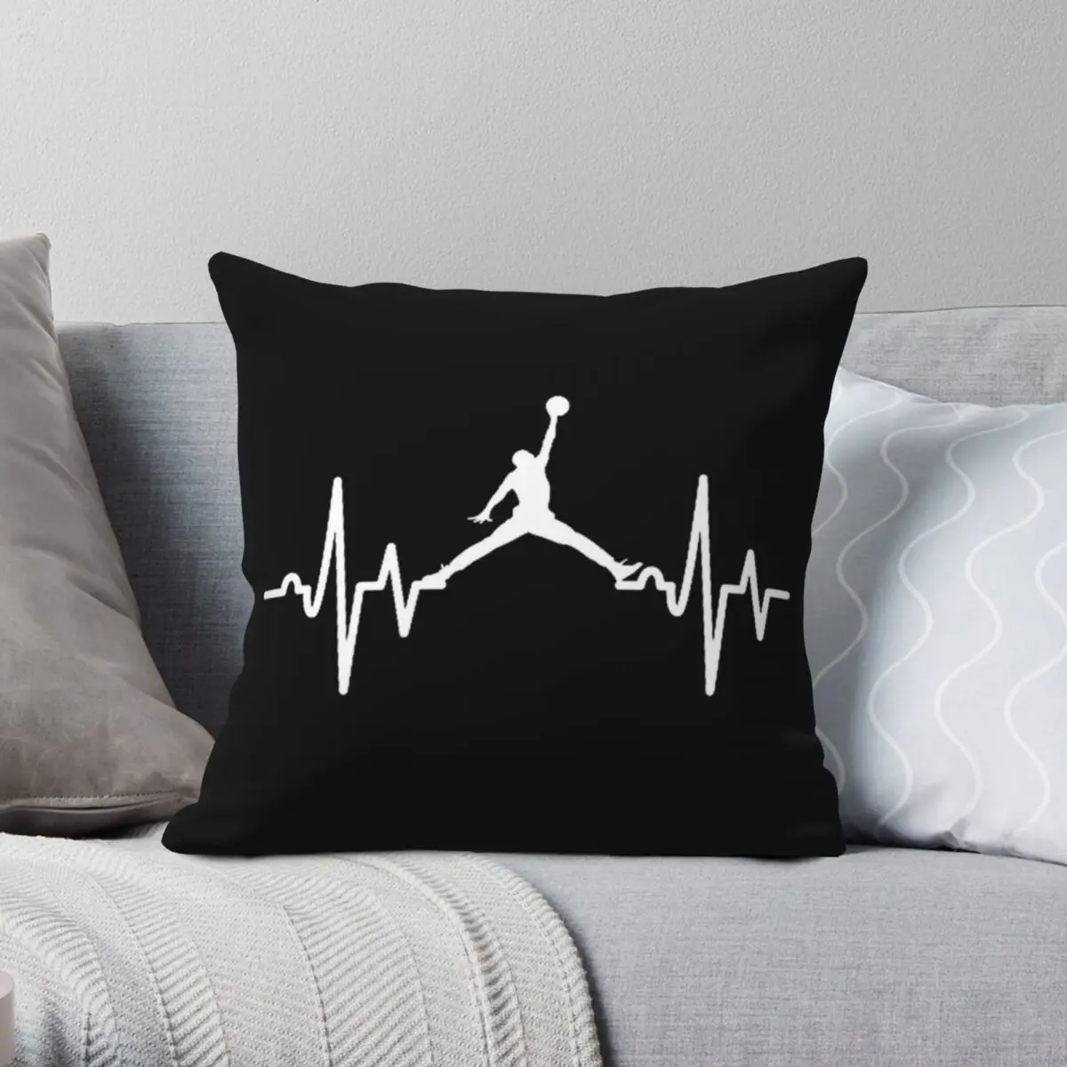 

Basketball Square Pillowcase Polyester Linen Velvet Creative Zip Decorative Pillow Case Sofa Seater Cushion Cover