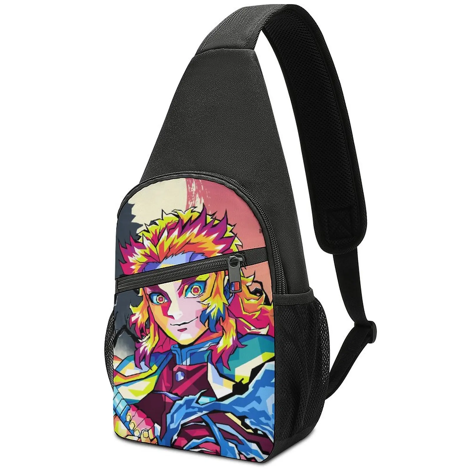 

Demon Slayer Rengoku Kyojuro Chest Bags Men Kimetsu No Yaiba Design Shoulder Bag Casual Small Bag Sports Motorcycle Sling Bags