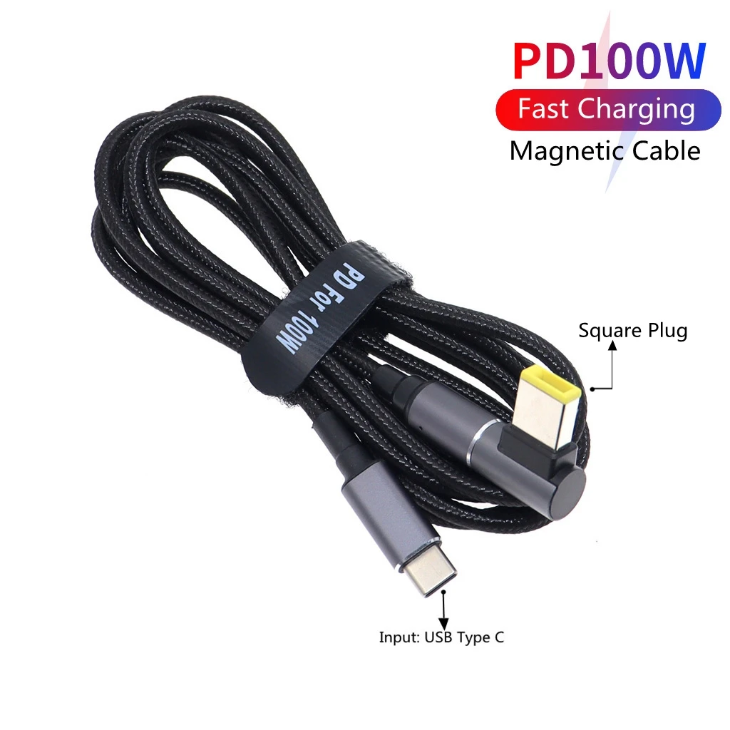 Магнитный кабель USB Type-C на постоянный ток 100 Вт питания для Lenovo ThinkPad ideapad ноутбуков