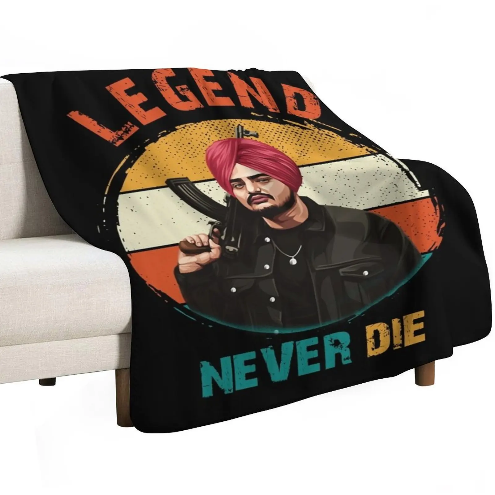 Фото Плед Legend Sidhu Moose Wala, мягкий и теплый, подарок для бабушек и дедушек. №2