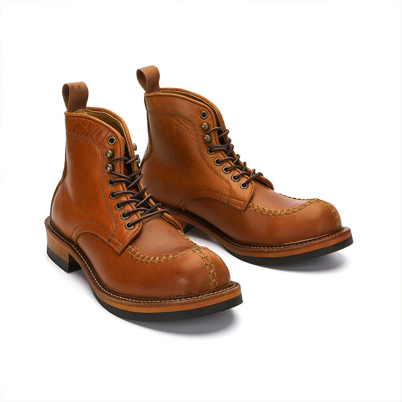 

Cowboy Boots Designer Shoes Mens Genuine Leather Cowhide Autumn Winter Ankle Boots Combat Boots Mens Fashion Men Casual Shoes