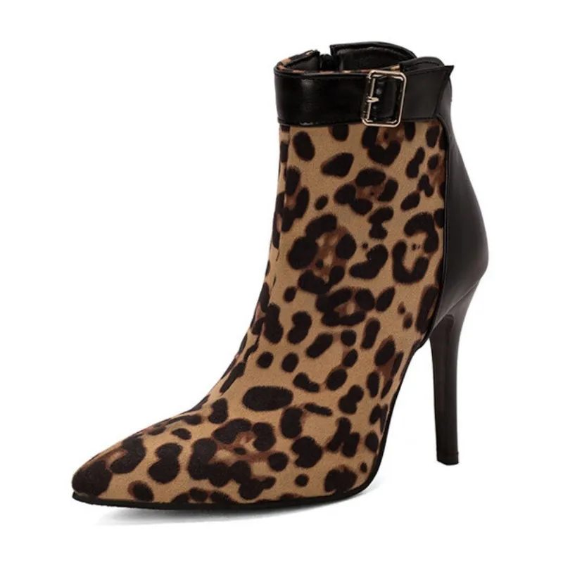 

ZA Ankle Boots, Fashion High Heel Pointed Toe Mixed Color Zipper Commuter Style Boots Woman Winter 2022 Zapatos Mujer, Elegant