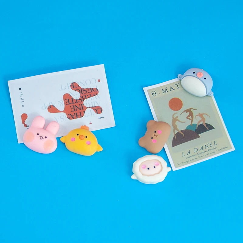 2 шт. мультяшная голова животного кролик овца кошка магнитные наклейки белая