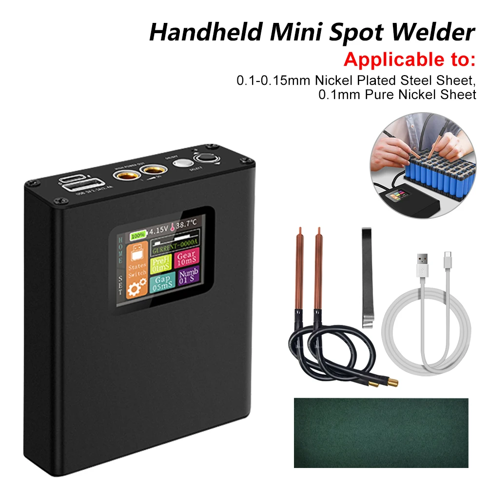 

Spot Welder Machine 0.1-0.25mm Nickel Welding Portable Spot Welding Device With Ammeter Digital Display 18650 Lithium Battery