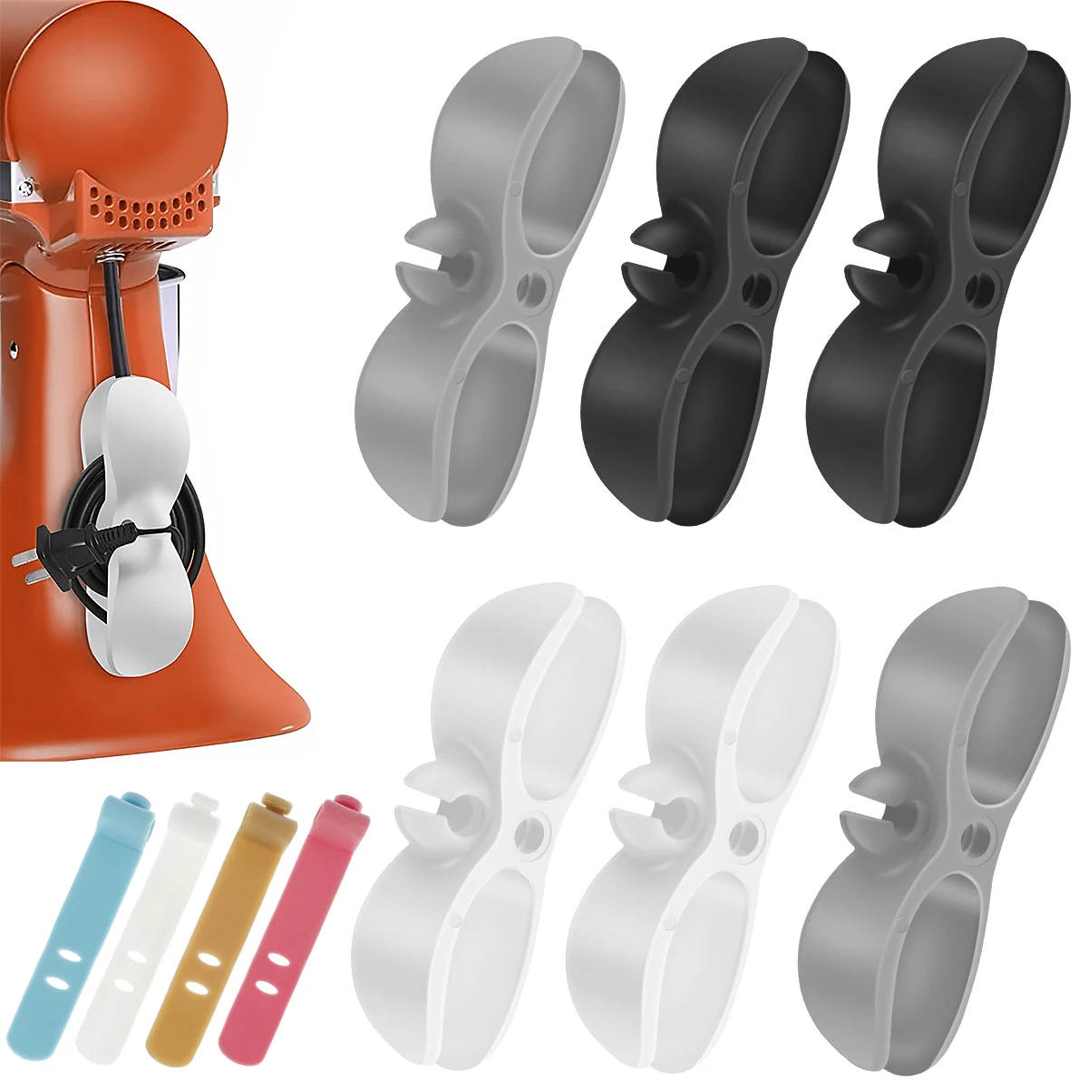 

New 10pcs Cord Organizer and Cable Straps for Appliances Self Adhesive Wire Wrapper Cord Winder Reusable Cable Ties Cord Holder