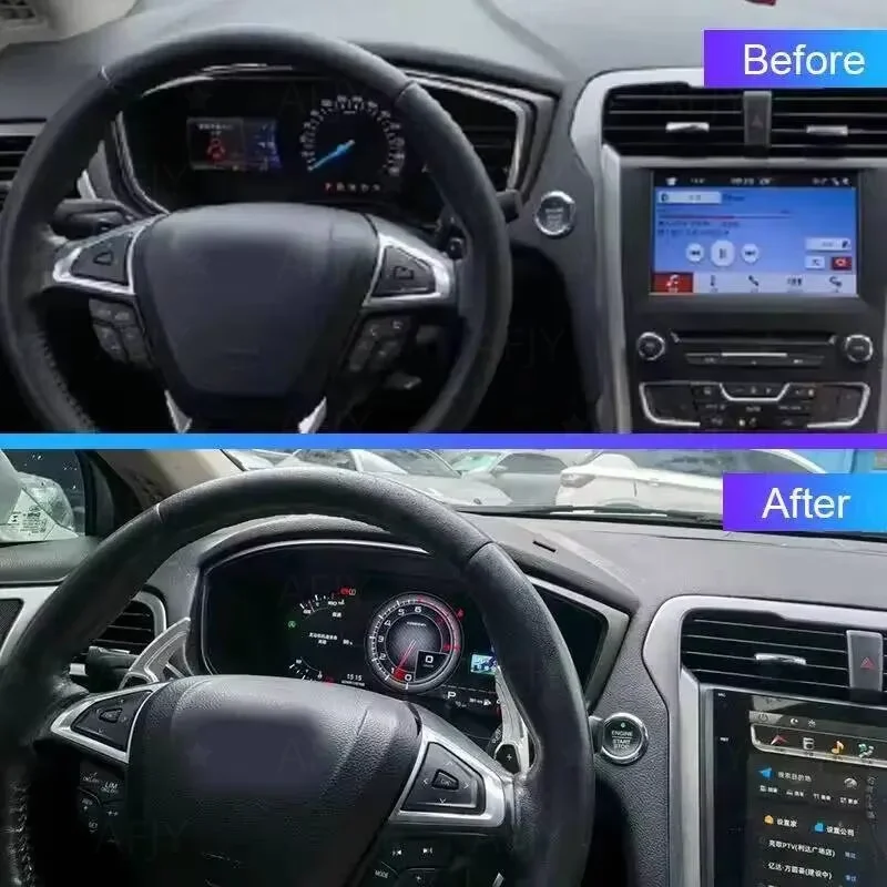 Фото Цифровая приборная панель AL CarPlay для Ford Mondeo 2013-2021, виртуальный кокпит, спидометр, система Linux №1