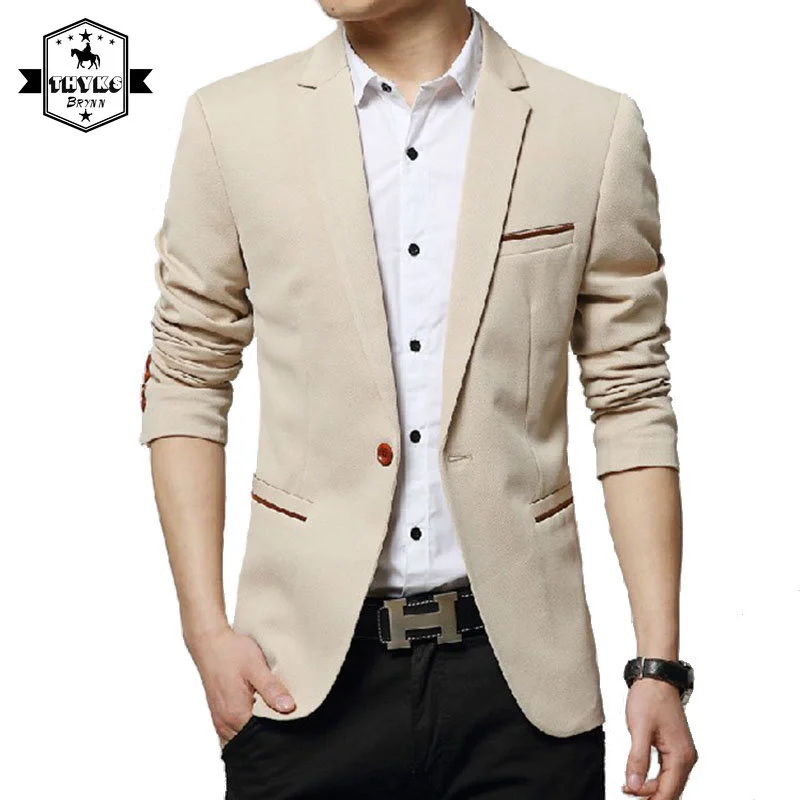 Brand Men's Denim Blazer Oversized Spring Autumn Fashion Male Slim Fit ...