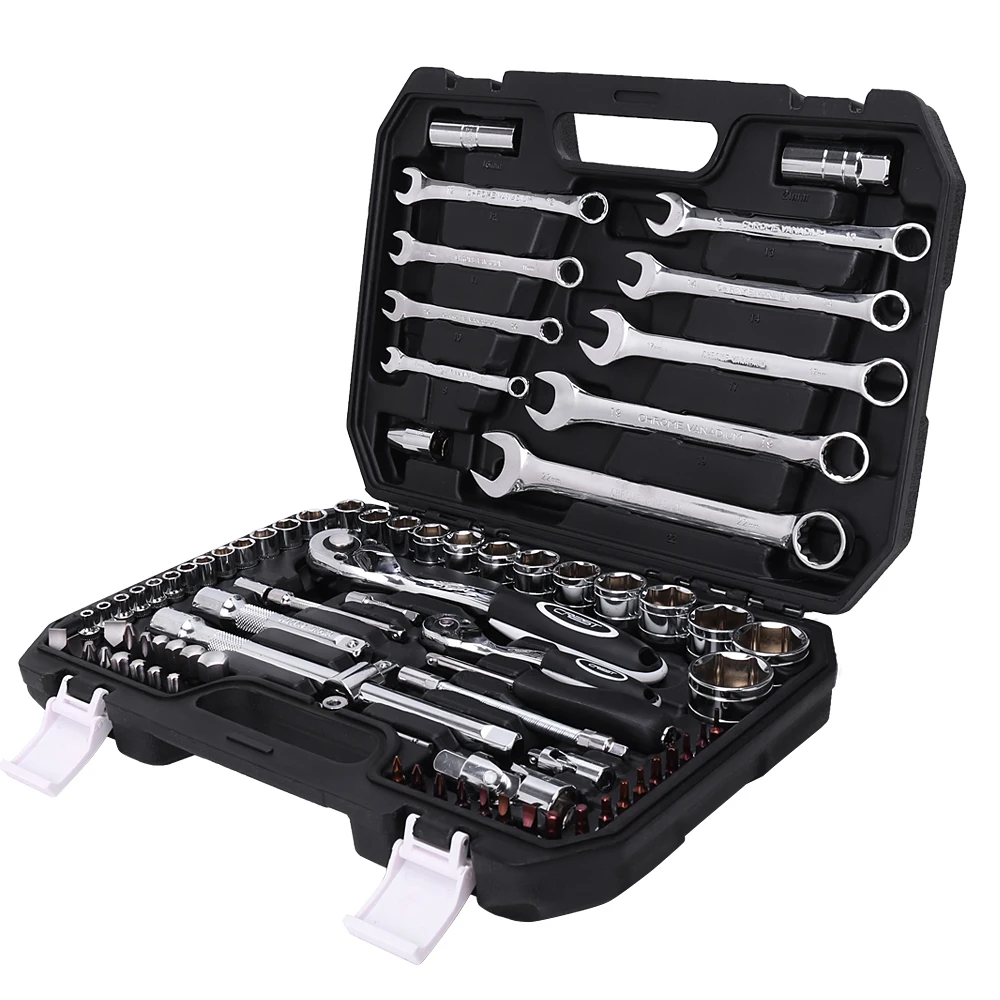 JUNEFOR инструмент для ремонта автомобиля, Набор торцевых трещоточных ключей, набор ручных инструментов, многофункциональный инструмент с ящиком для инструментов для повседневного использования, домашний автомобильный механический инструмент для ремонта JUNEFOR инструмент для ремонта автомобиля, Набор торцевых трещоточных ключей, набор ручных инструментов, многофункциональный инструмент с ящиком для инструментов для повседневного использования, домашний автомобильный механический инструмент для ремонта