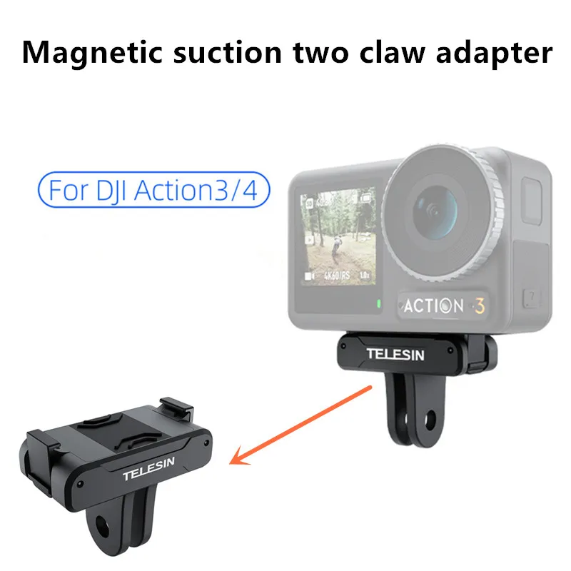 

For DJI Action 4/3 Magnetic Suction Two Jaw Adapter Magnetic Expansion For DJI Action 4/3 Accessory