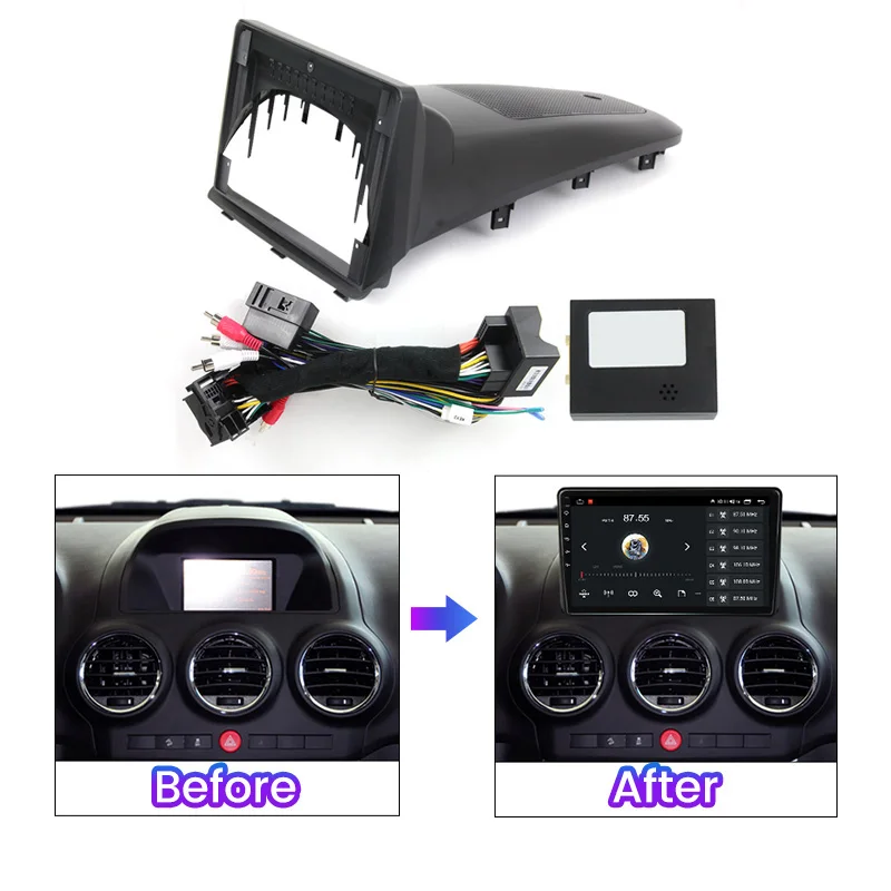 2 Дин 9-дюймовая автомагнитола Fascia Frame для Opel Antara 2006-2017 Установочный набор DVD Mp5 ABS PC Plastic Plane Dash Kit Bezel Faceplate on.