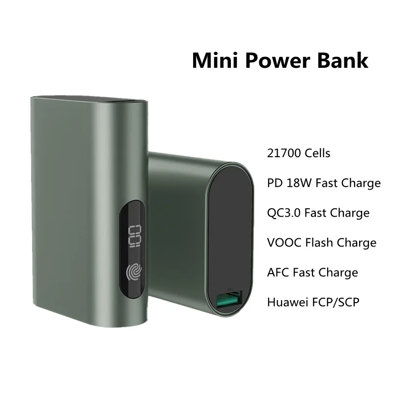 

Mini Power Bank 10000mAh 18W PD VOOC QC3.0 Fast Charge Portable Charger Phone External Battery for Xiaomi iphone Spare Battery