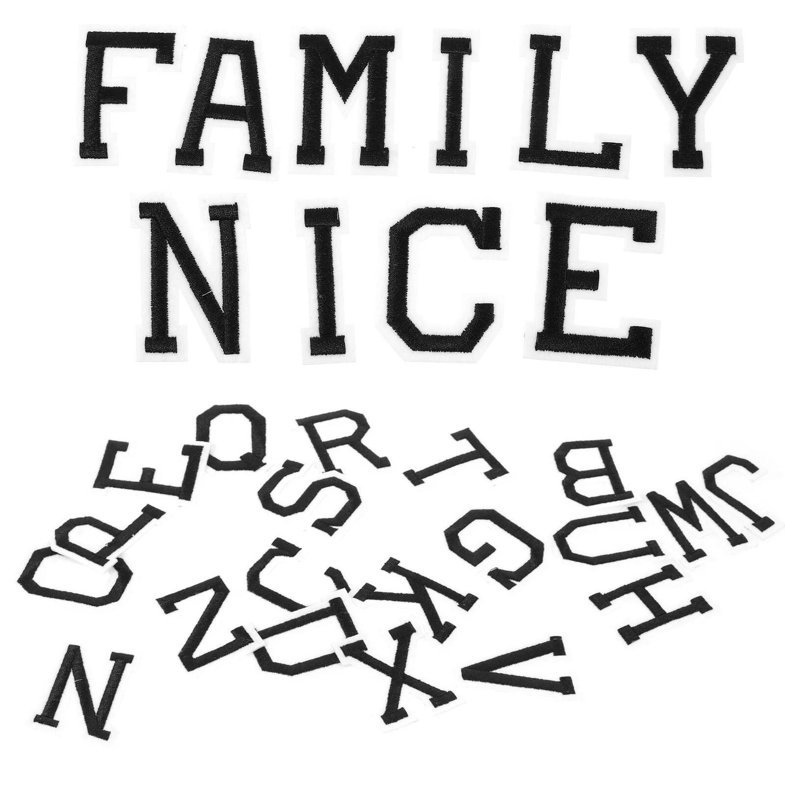 

26 Pcs Black White Decor Felt Ironing Clothes Patches Embroidered DIY Clothing Letter Repair Polyester Ornaments