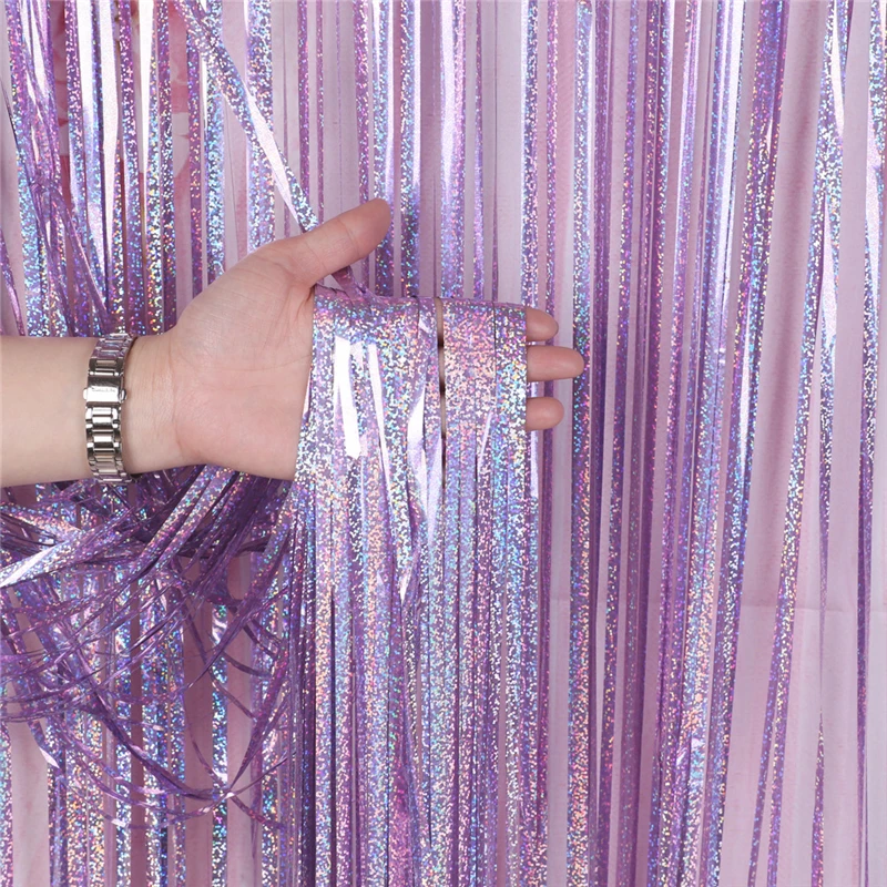 

Bachelorette Party Backdrop Curtains Glitter Tinsel Fringe Foil Curtain Birthday Wedding Decoration Kids Adult Anniversary Decor