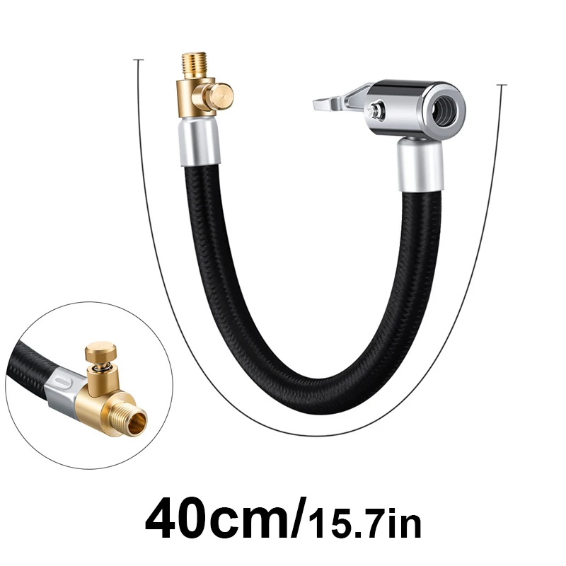 

10/20/60/100 см автомобильный насос для накачивания шин, шланг, трубка, надувной воздушный насос, удлинительная трубка, адаптер, поворотное соединение для шин, фиксирующий воздушный патрон