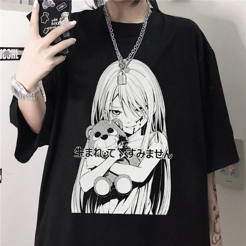 

Women's T Shirt Summer Clothing Female Loose Women T-shirt Punk Grunge Streetwear Ladies Tops Gothic Tshirts Harajuku Clothes