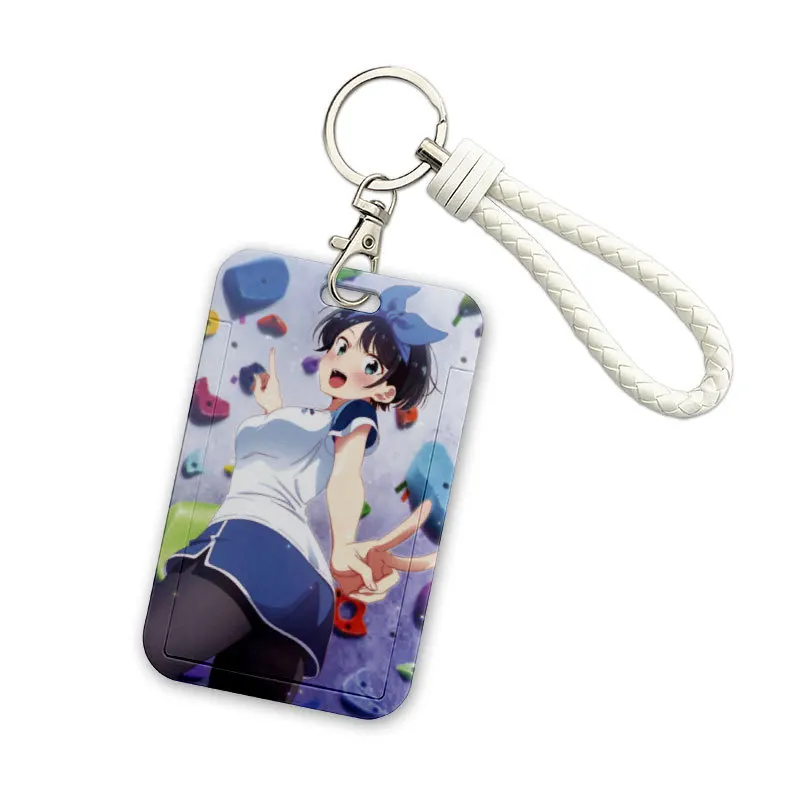 2023 New 110*70mm Japanese Anime Kanojo Okarishimasu  Lanyard ID Card Badge Holder with Keychain Keyring Gift
