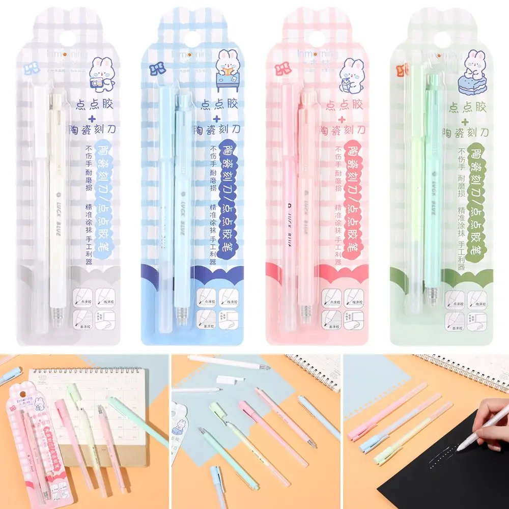 

Stationery Set Finger Protection Pen Type Cutting Knives Double Sided Adhesive Ceramic Blade Cutter Dots Stick Roller