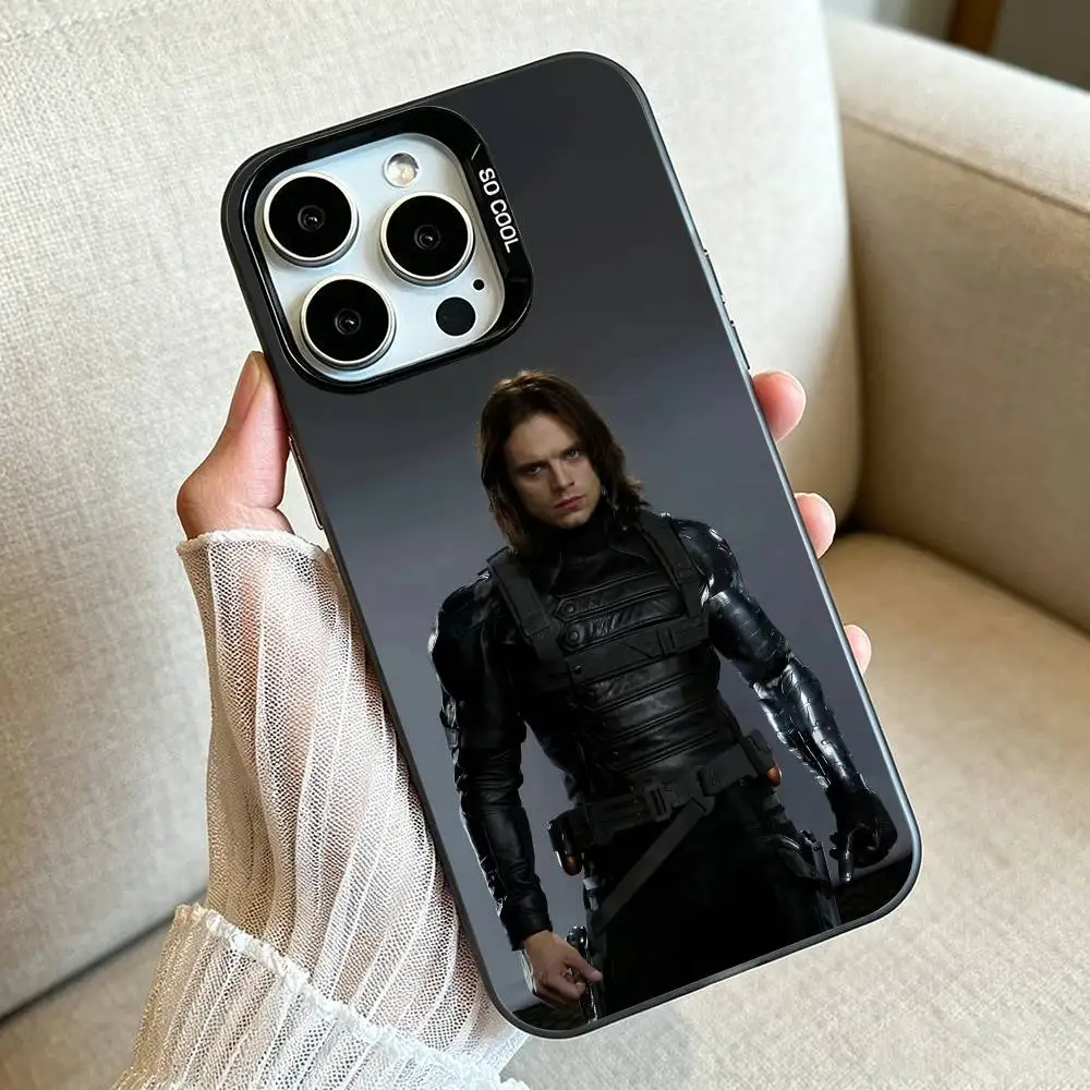 Фото Чехол для телефона B-Bucky-Barnes Winter-S-Soldier для iPhone 17, 16, 15, 14, 13, 12, 11 Plus Pro Max, серебристый цвет, Funda Bumbe №4