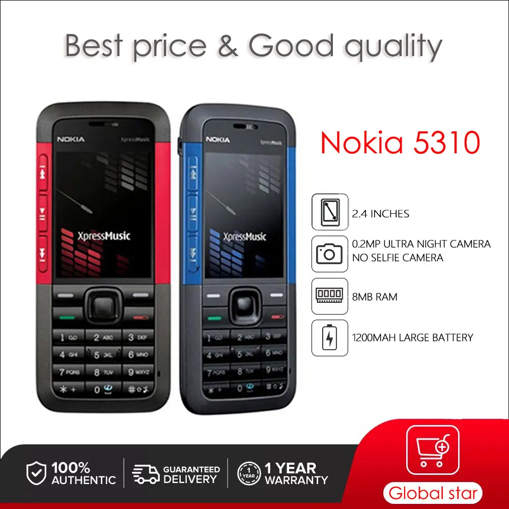 

Оригинальный телефон Nokia 5310 XpressMusic 5310XM мобильный телефон 2,4 дюйма 1200 мАч, дешевый сотовый телефон, бесплатная доставка