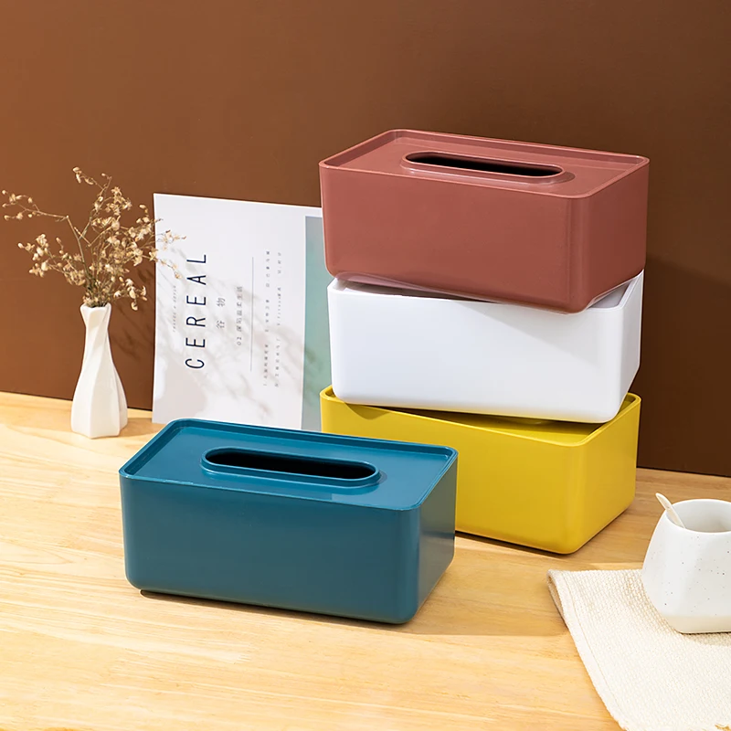 

Solid Color Tissue Box Napkin Holder Living Room Home Organizer Paper Dispenser Napkin Case Organizer Desktop Paper Holder