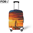 Толстые Чехлы для багажа FORUDESIGNS, рандомный эластичный Дорожный чемодан с рисунком на парусной лодке, пылезащитный чехол 18-32 дюйма