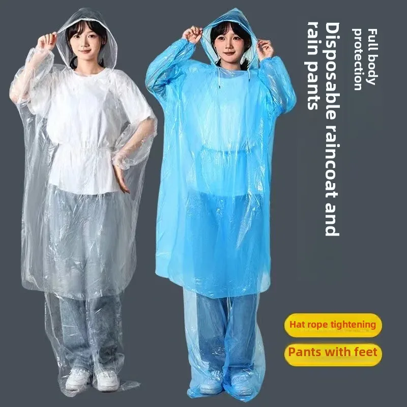 Одноразовый плащ отдельные утолщенные водонепроницаемые брюки большого размера