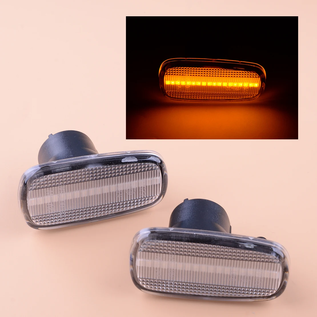 1 Pair Transparent Lens Side Fender Turn Signal Light Blinker Indicator Marker Lamp Fit for Toyota Altezza Wish Lexus 3528SMD