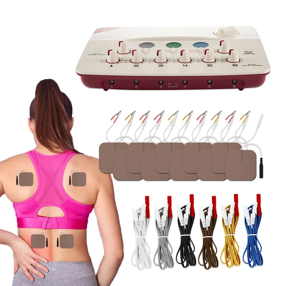 

Electric Body Massager 6 Output Channel Physiotherapy TENS Muscle Stimulator Relax Electroacupuncture Patch Massage Machine