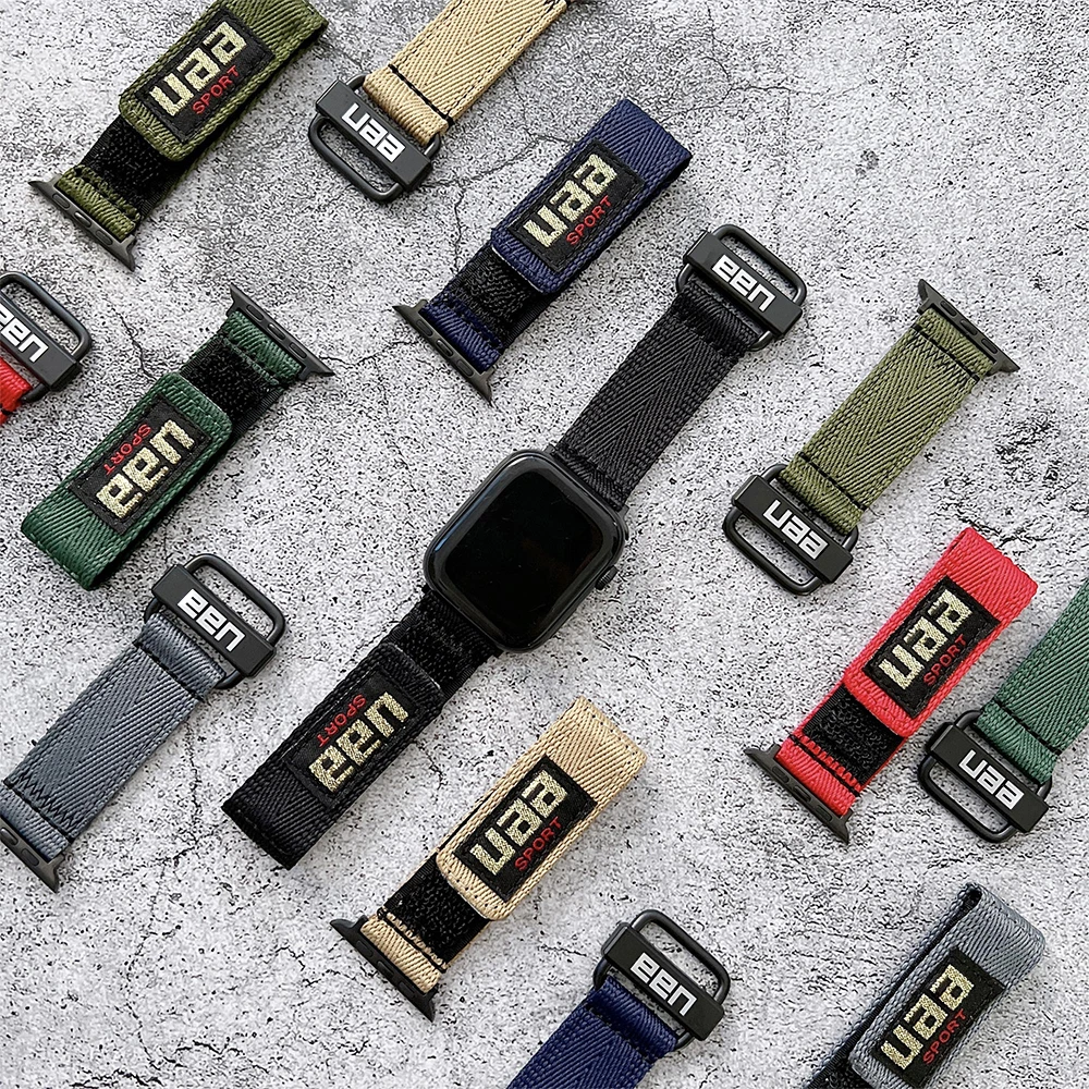 Nylon Watchband For Apple Watch 6 5 4 3 2 Series 44 40mm SE Bracelet Correa For iWatch 7 41 45mm Sport Breathable Strap 38 42mm