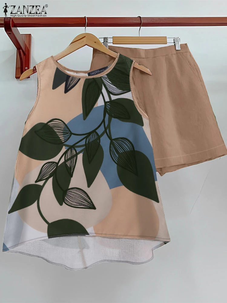 ZANZEA лето 2024 майки с высоким и низким принтом женские повседневные однотонные