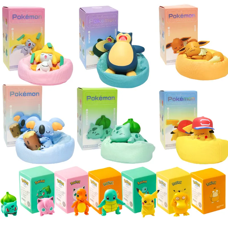 

Genuine Pokemon Mystery Box Starry Dream Series Model Pikachu Eevee Bulbasaur Snorlax Komala Jirachi Anime Figures Doll Toy Gift
