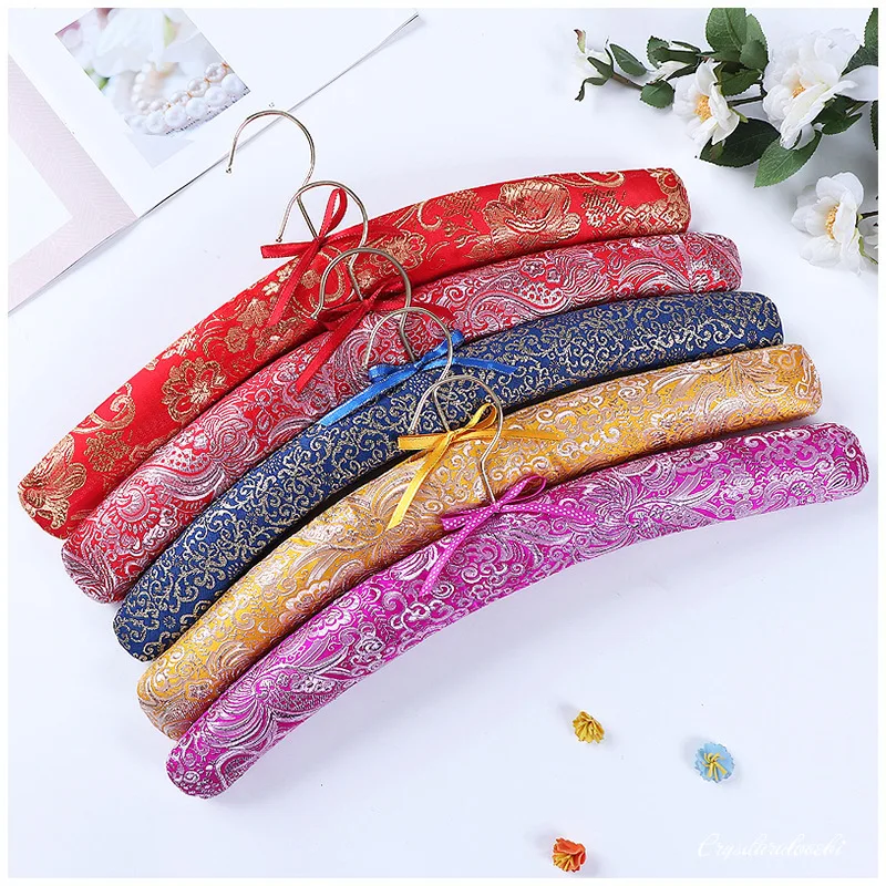 

5/10pcs Free Shipping High Quality Sponge Silk Satin shirt Cloth Clothes blouse Hangers / Cartoon Wooden Clothes Hanger 300p