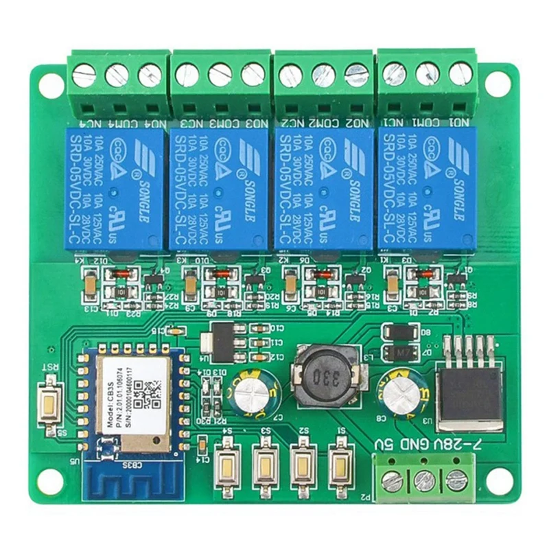 

Wifi Smart Quad Wifi Remote Relay Module 4CH DC5V/7-28V 3200W 10A Relays Smart Switch With Tuya Smart Life