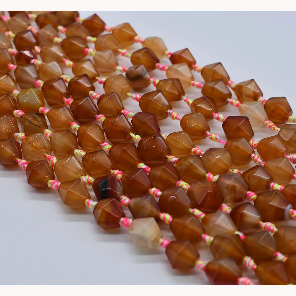 

2 strands Natural Smooth Candy color hexagon Agate stone beads For DIY Bracelet Necklace Jewelry Making Strand 15"