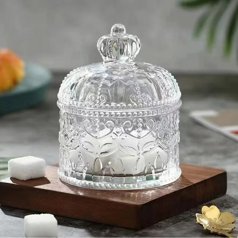

Candle Container Diy Candle Vintage Jar Glass with Lid French Candle Cup Jars for Candles Candle Making Supplies m