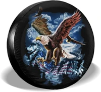 delumie patriotic wolf and eagle cool spare tire covers wheel protectors weatherproof universal for trailer rv suv truck camper