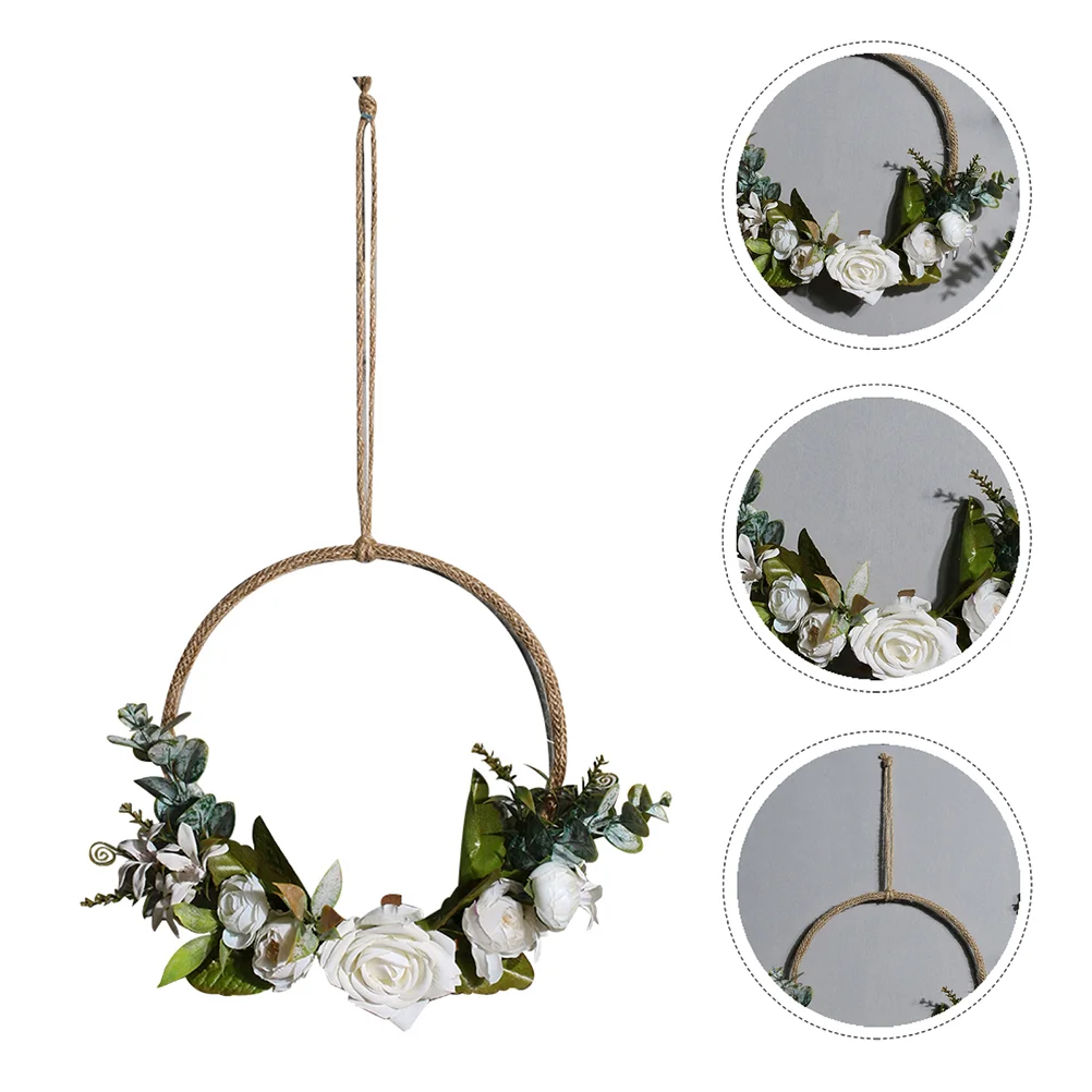 

Wreath Floral Hoop Flower Door Wall Wedding Decor Hanging Front Wreathsoutdoor Artificial Rustic Greenery Summer Spring