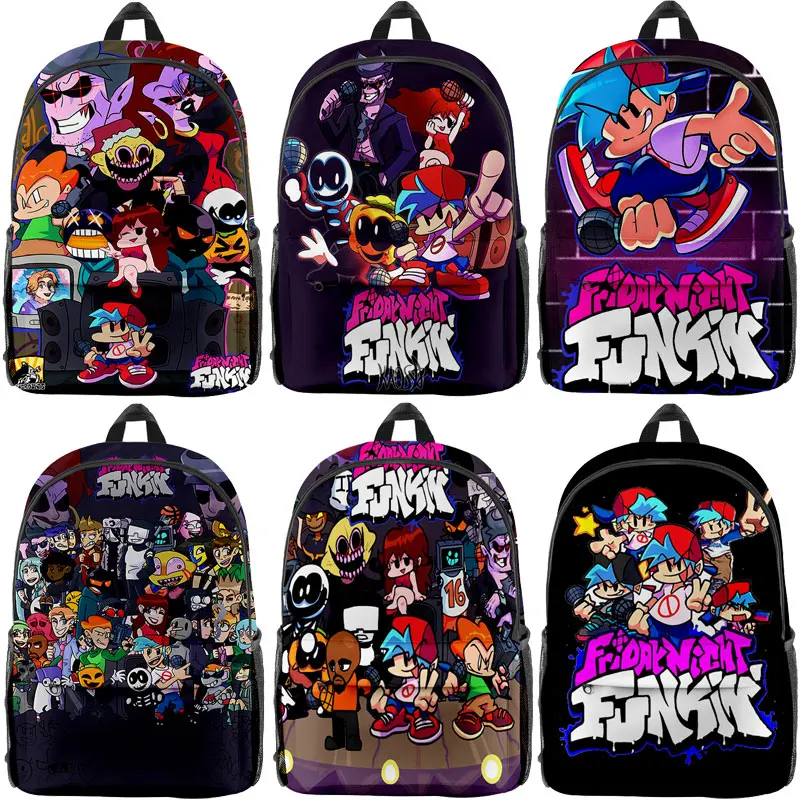 

16 Inch Game Friday Night Funkin Backpack Boys Girls Schoolbag Daily Bookbag Laptop Rucksack for Kids Teenage Travel Bag Mochila
