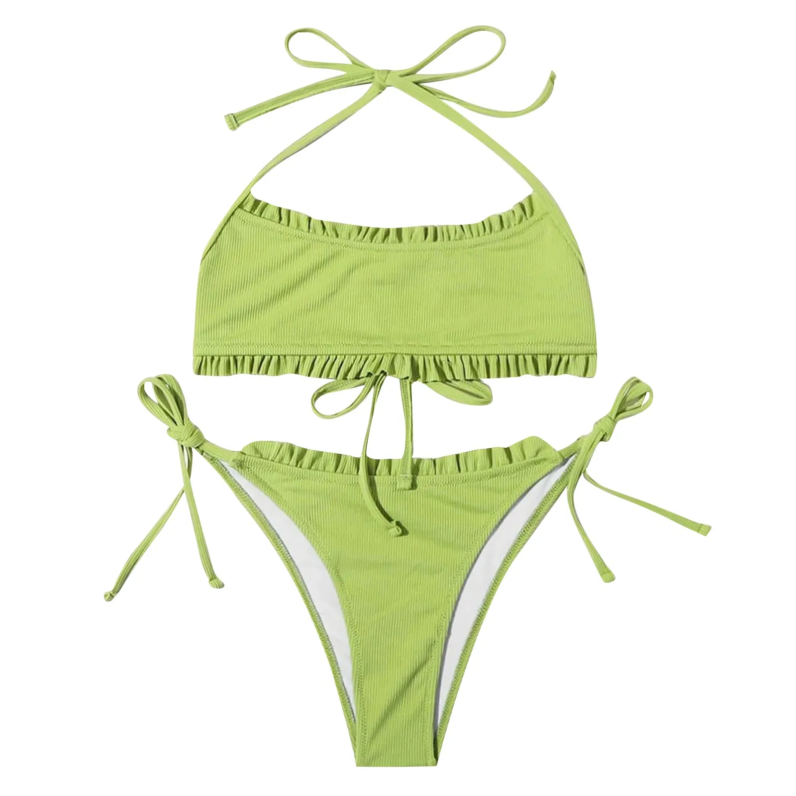 Two-piece Lace Up Bikini Swimsuit Woman Free Shipping Sexy Brazilian Bathing Suit Beachwear Summer Летний Костюм Женской |