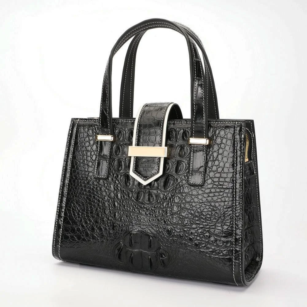 

2023 Luxury Noble Crocodile Bone Skin Women's Bag Genuine Leather Bag Fashion Trend Versatile Women's Handbag Large Capacity Bag