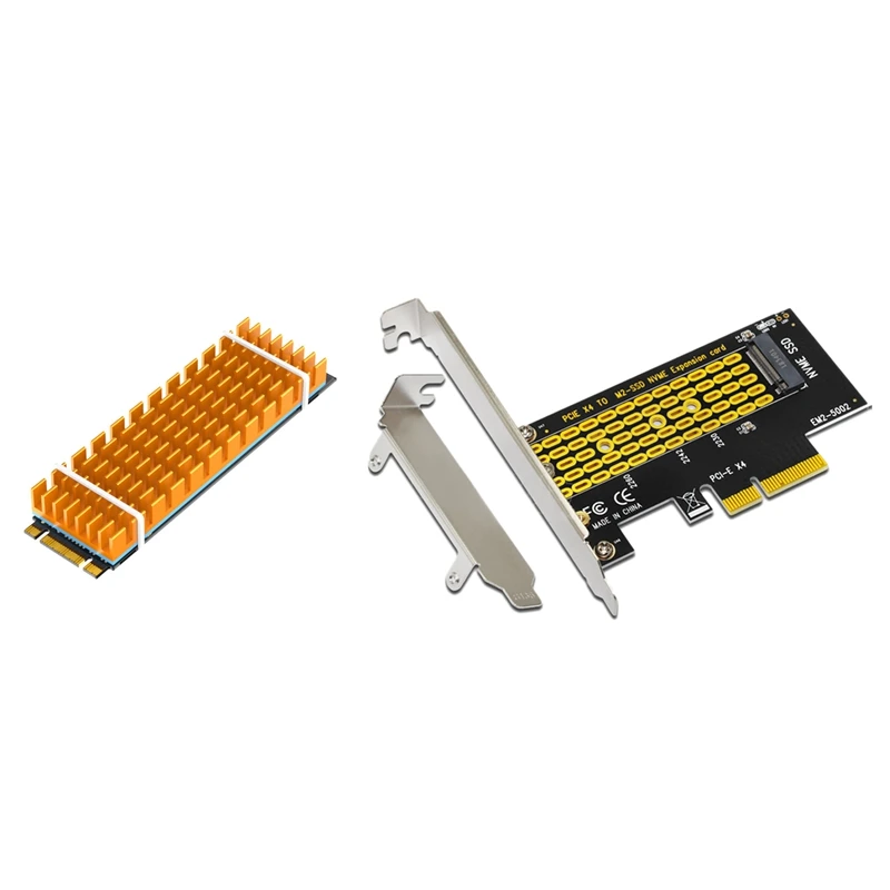 

Адаптер Pcie на M2/M.2, адаптер Sata M.2 Ssd Pcie, Nvme и алюминиевый радиатор M.2, Теплопроводящий